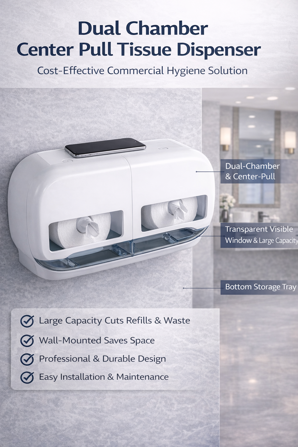 Hotel & Commercial Paper | Public Area Paper | With Matching Dispensers